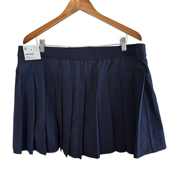 Puma Wrap Skort Womens XL Blue Pleated Golf Tennis Gym Preppy Academia Twee UPF - Picture 2 of 10